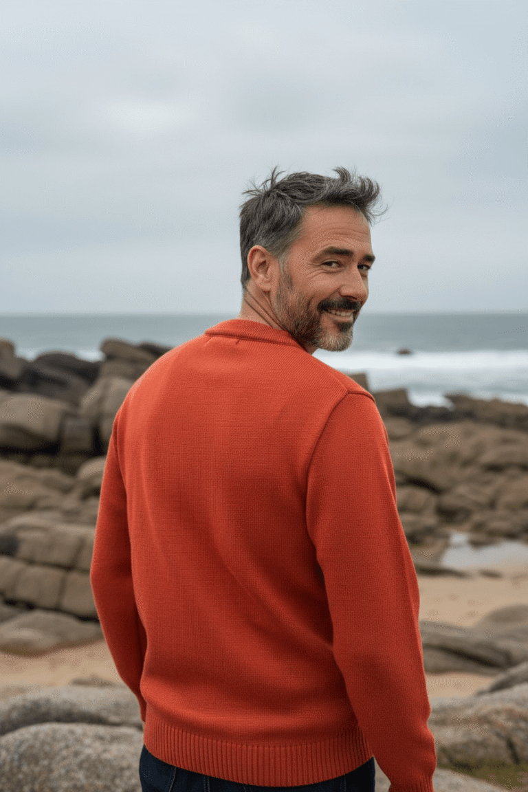 Baie des Caps - Pull marin Erquy laine vierge — Coupe ample homme – Bleu ardoise / L