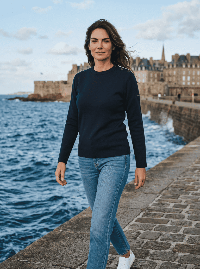 Baie des Caps - Pull marin "Pen Lan" Hermine - 50% laine – S
