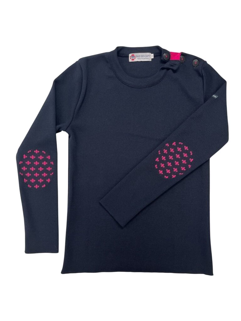 Baie des Caps - Pull marin "Pen Lan" Lys - 50% laine – Fuschia / L