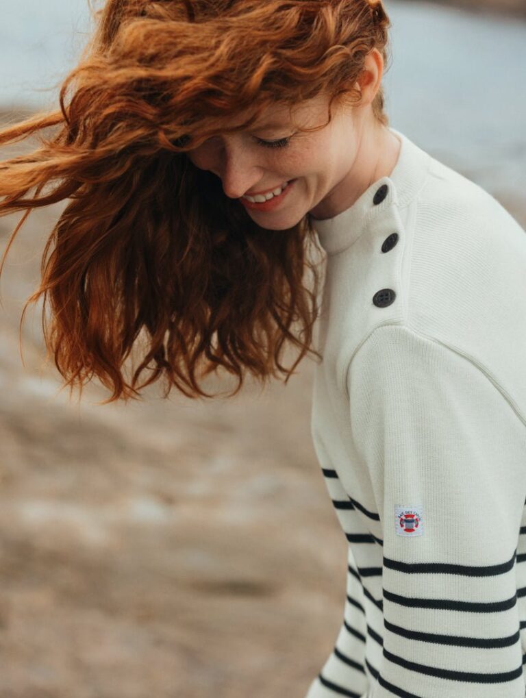 Baie des Caps - Pull Marin Femme Petit Erquy Laine Mérinos Bretagne – Vert vif / 5 (XL)