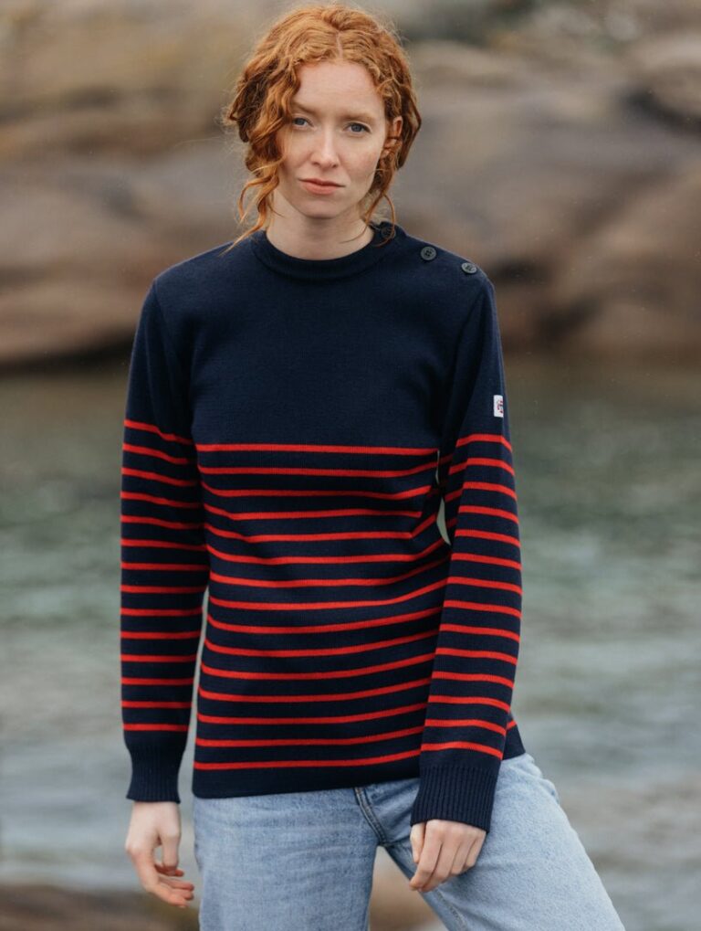 Baie des Caps - Pull Marin Femme Petit Erquy Laine Mérinos Bretagne – Vert vif / 5 (XL)