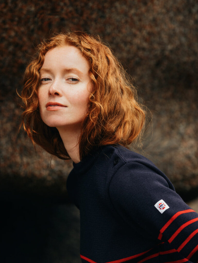 Baie des Caps - Pull Marin Femme Petit Erquy Laine Mérinos Bretagne – Marine Ecru / 5 (XL)