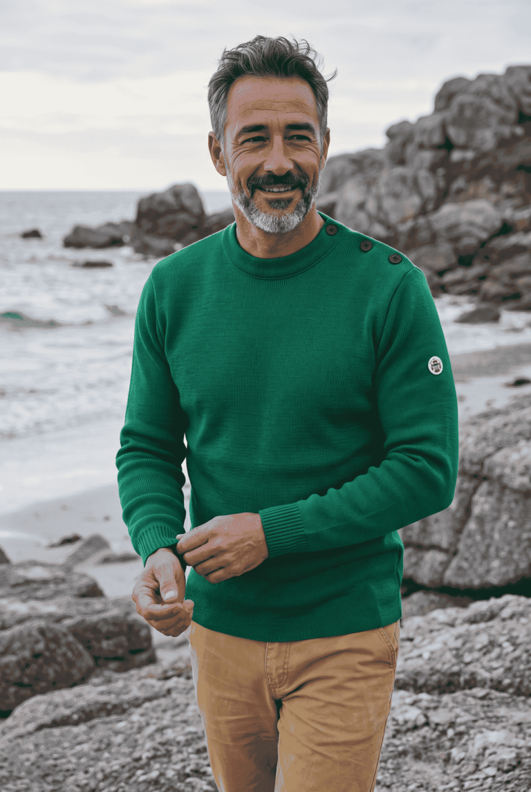 Baie des Caps - Pull marin Petit Erquy – Laine mérinos et rayures bretonnes – Rouge / 0 (XXS)