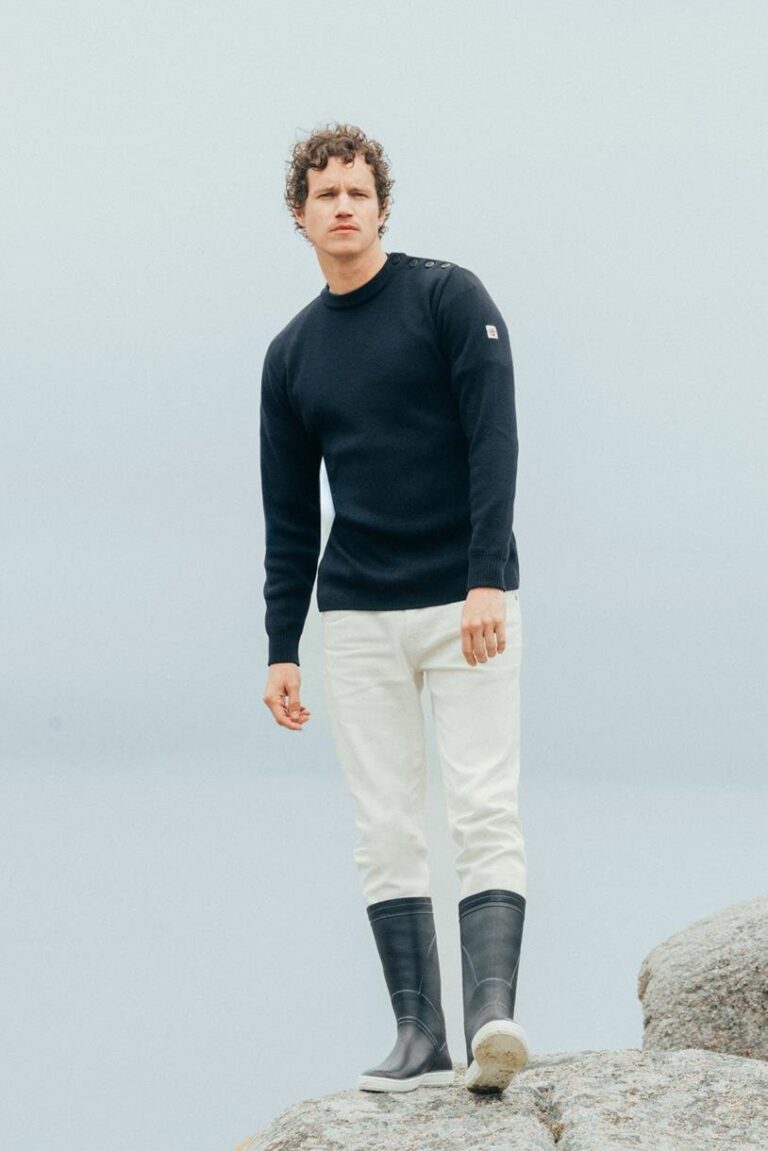 Baie des Caps - Pull marin Petit Erquy – Laine mérinos et rayures bretonnes – Rouge / 0 (XXS)