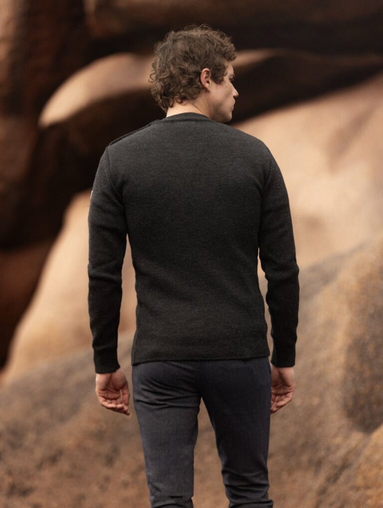 Baie des Caps - Pull marin Petit Erquy 100% laine vierge – Bleu Jean / 0 (XXS)