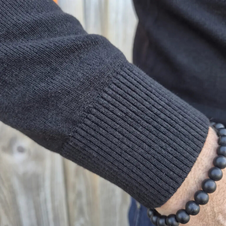 PALÂBA - Pull mérinos homme noir à col rond – XL