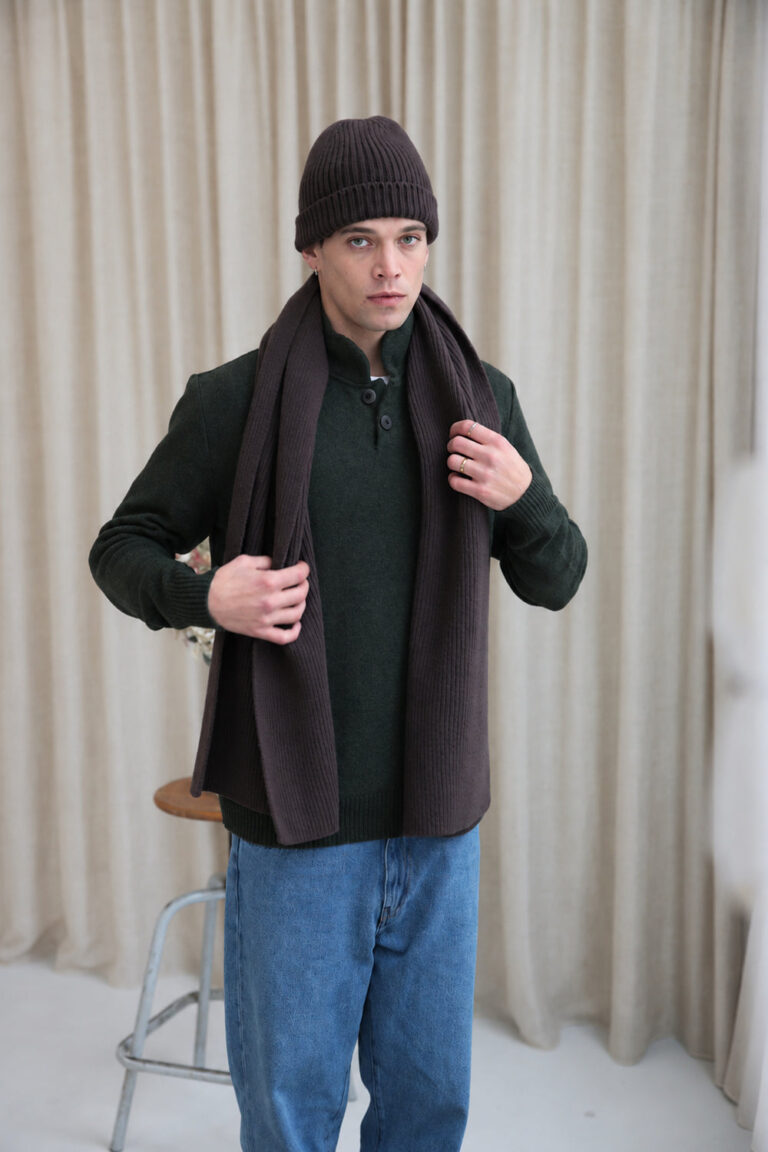 100% Laine Mérinos - pull MONTAGNE Kaki – XL