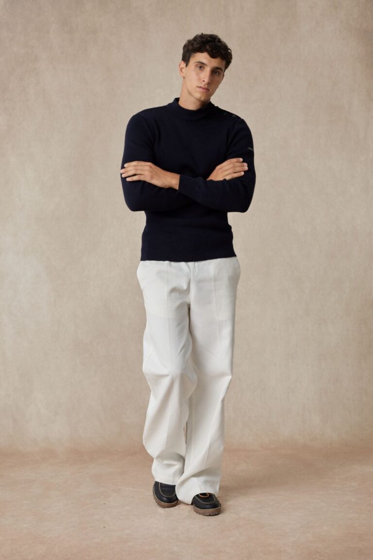 Le Minor - Pull marin bleu marine pour homme – XXXXL