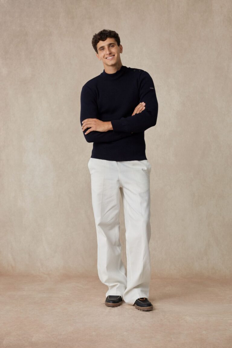 Le Minor - Pull marin bleu marine pour homme – XXXXL