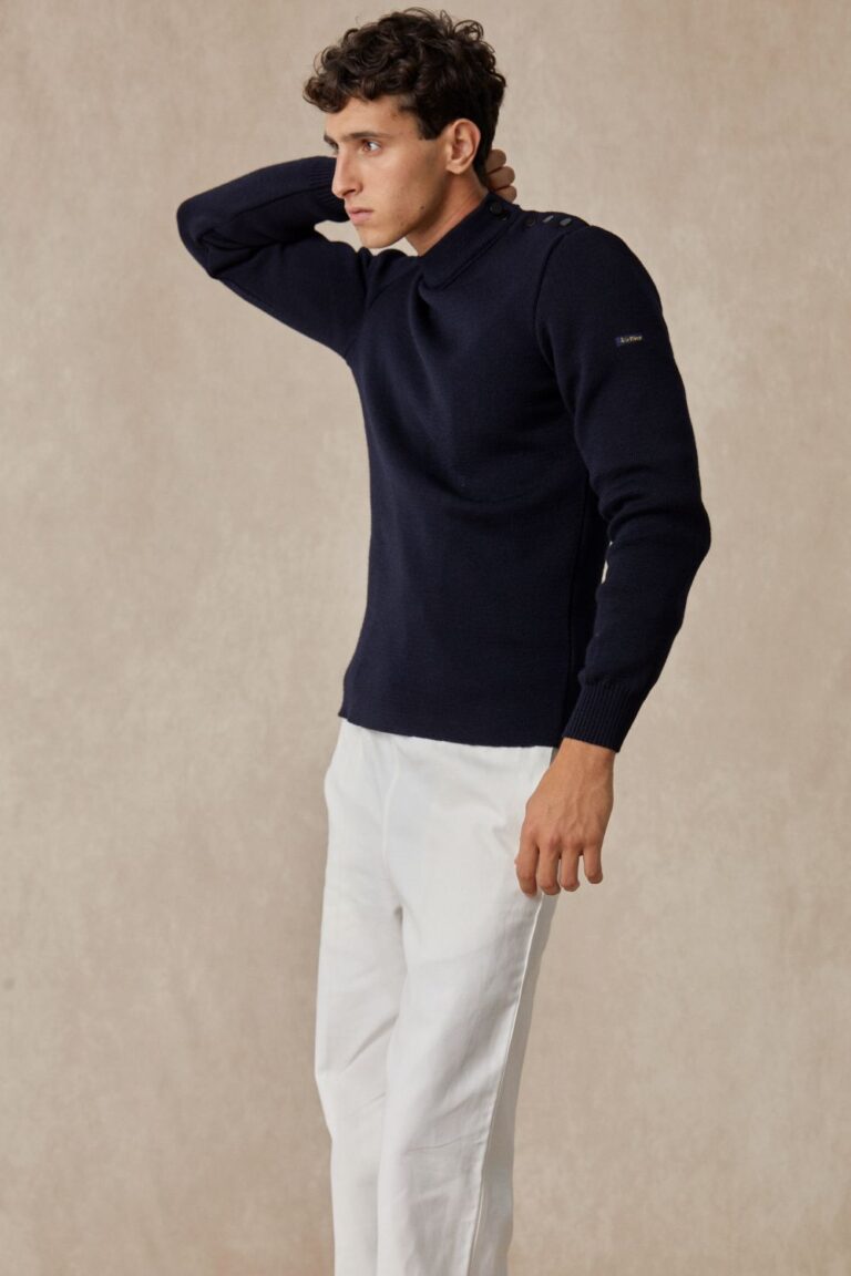 Le Minor - Pull marin bleu marine pour homme – XXXXL