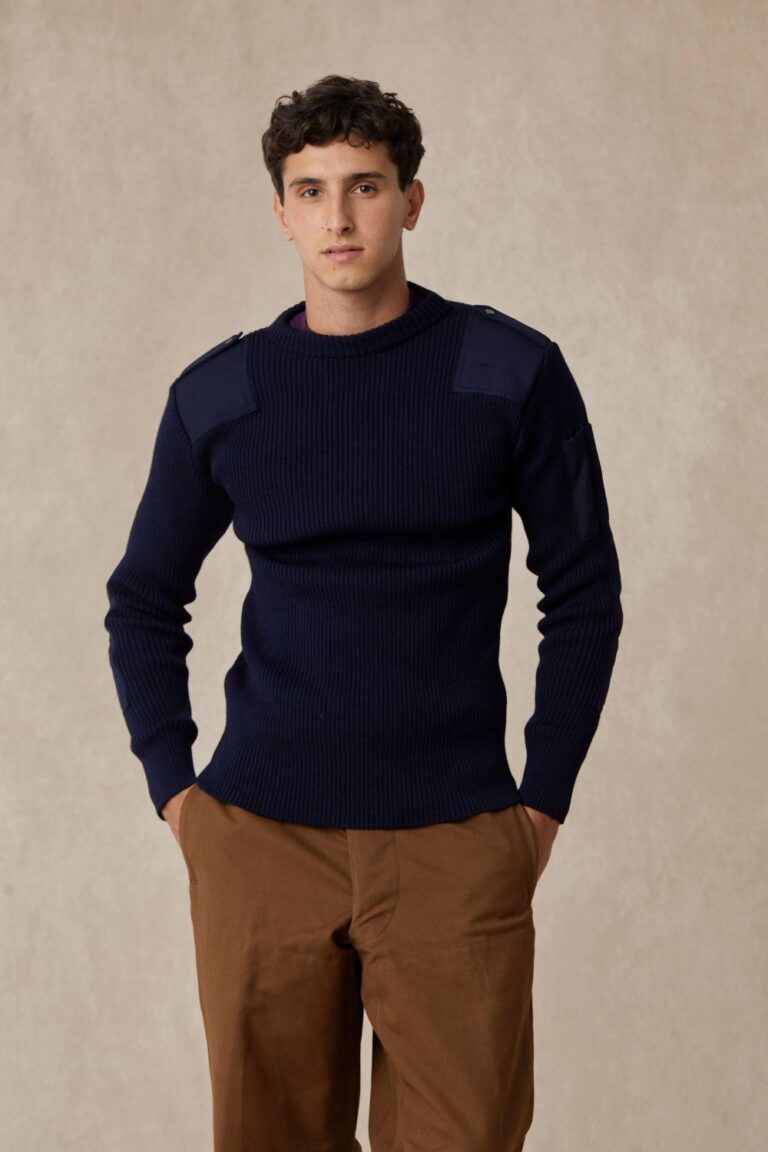 Le Minor - Pull Officier bleu marine pour homme – XS