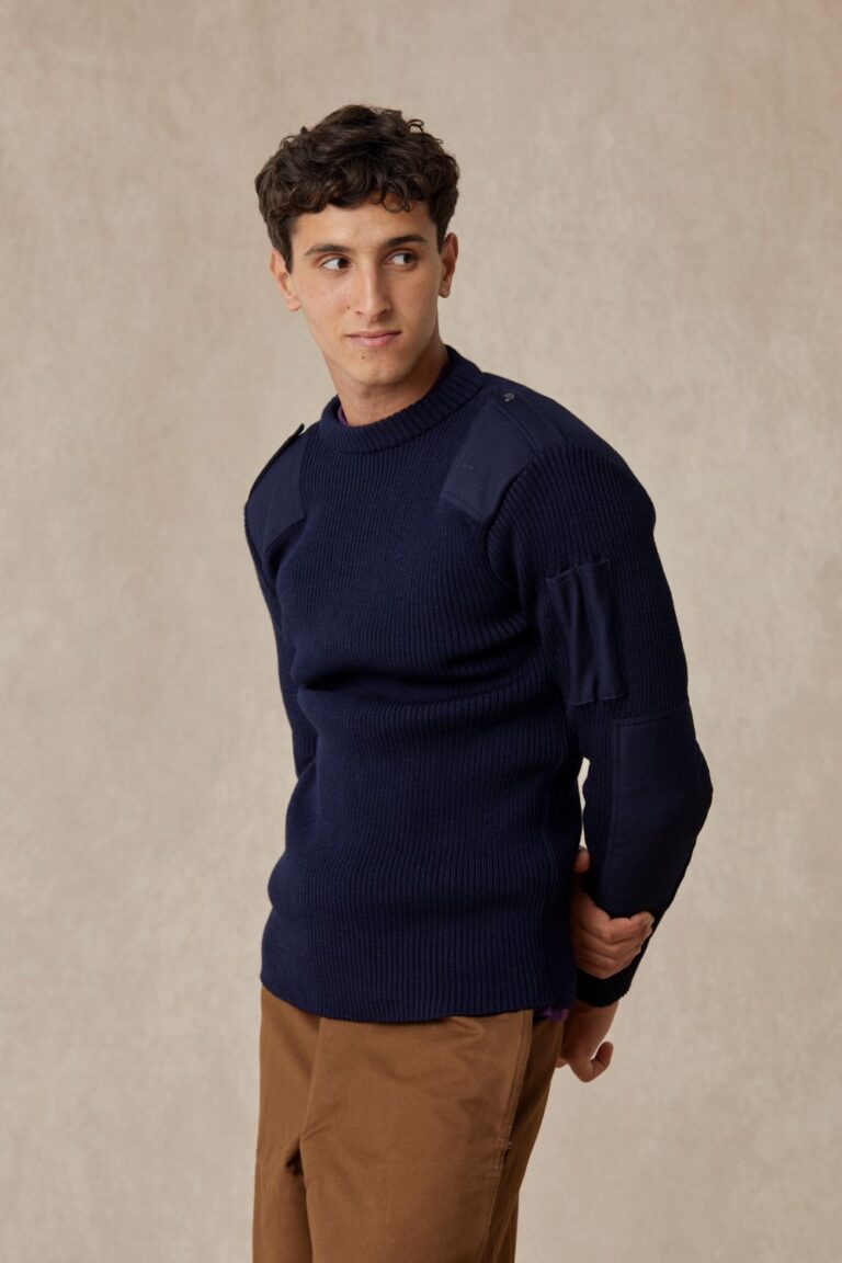 Le Minor - Pull Officier bleu marine pour homme – XS