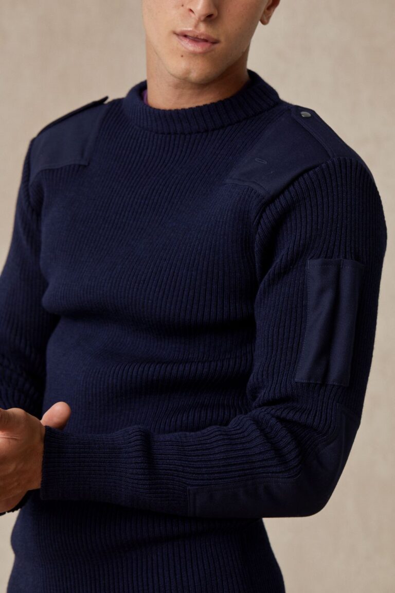 Le Minor - Pull Officier bleu marine pour homme – XS