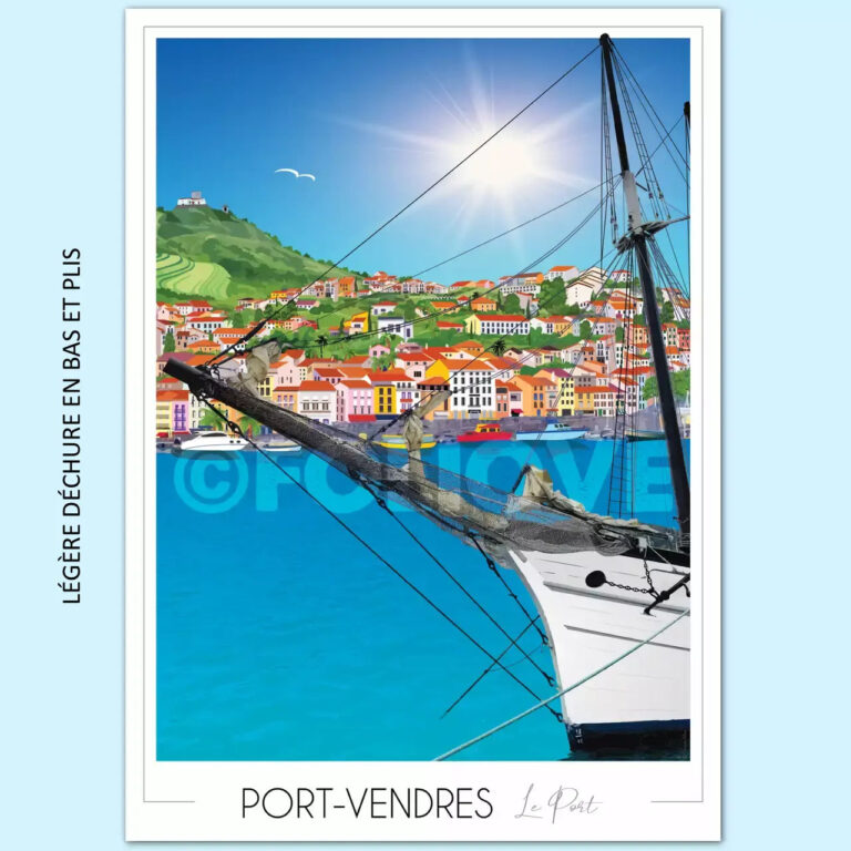 Foliove - Affiche Port-Vendres Port | imparfaite 50x70 cm – 50x70 cm (B2)