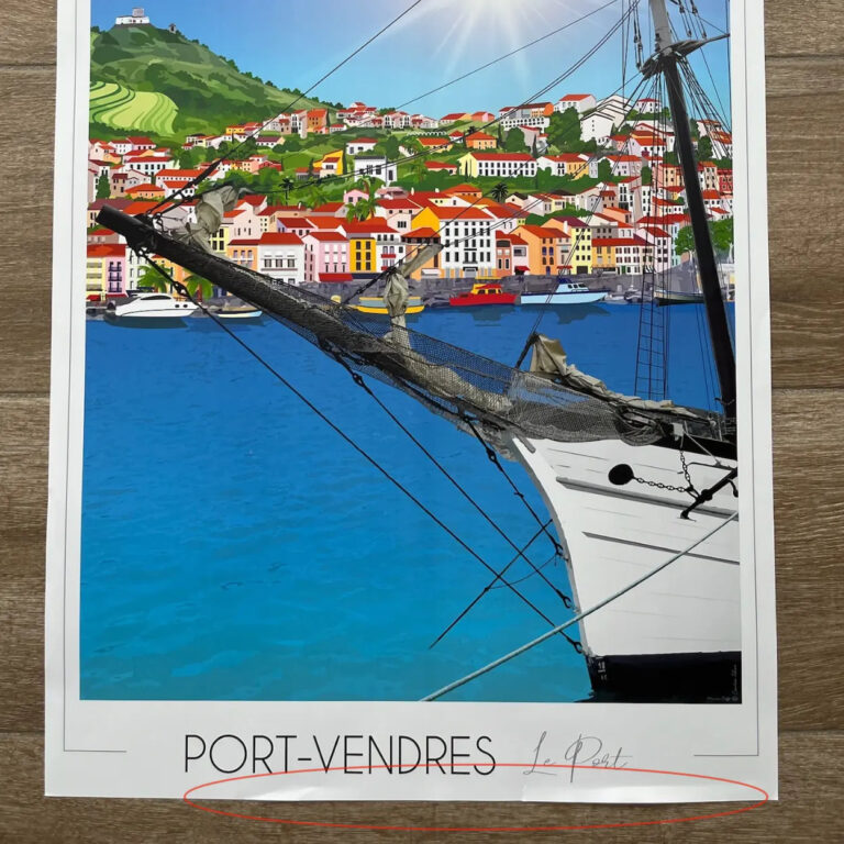 Foliove - Affiche Port-Vendres Port | imparfaite 50x70 cm – 50x70 cm (B2)
