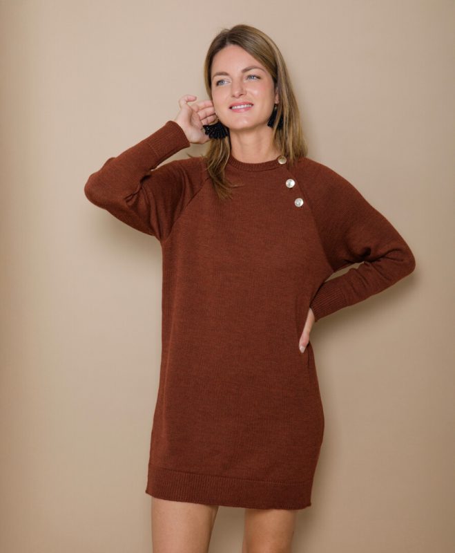 robe pull fabriquee en france 100 laine merinos certifiee rws 659x800 1 April & C. - Robe Pull Holly - Rouille – l-xl