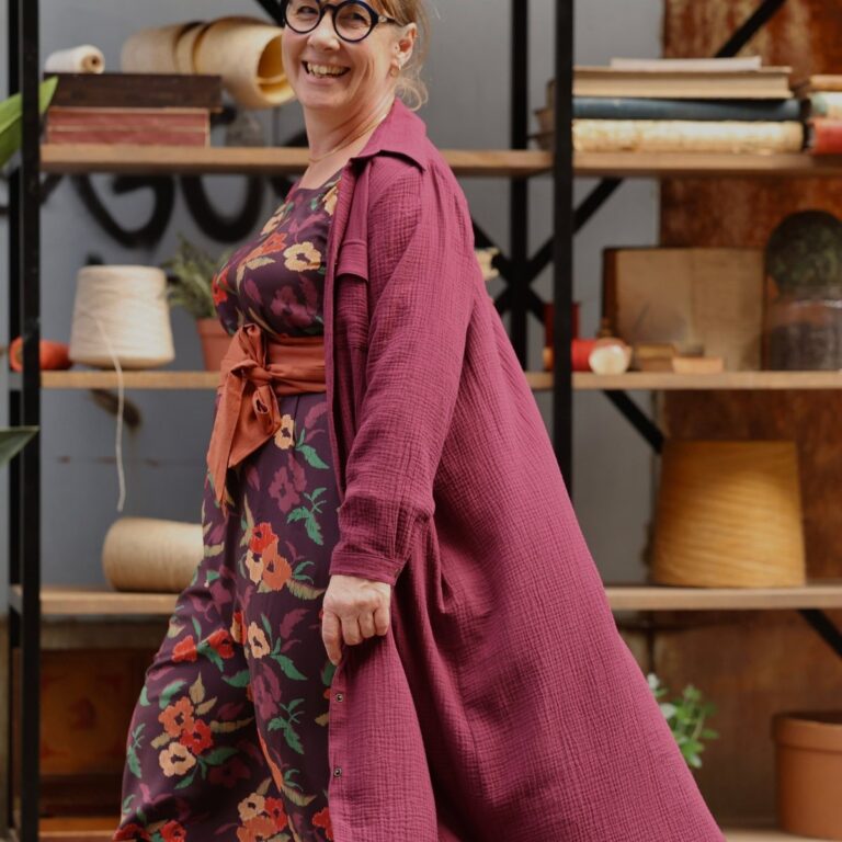 Quintessence - Robe Reine — Double gaze de coton lie de vin – XXL