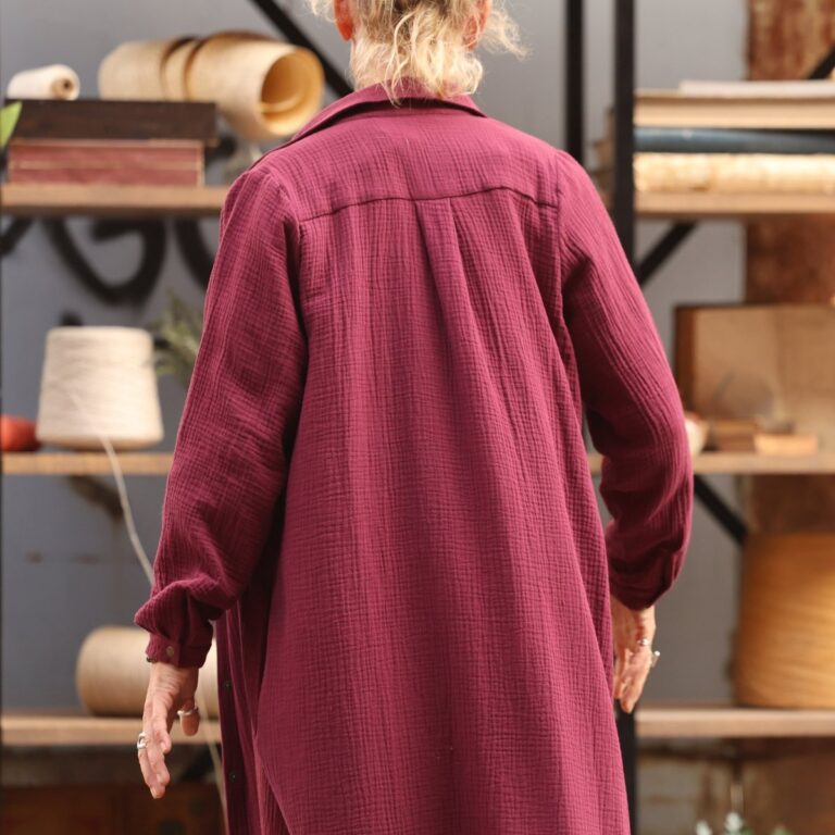 Quintessence - Robe Reine — Double gaze de coton lie de vin – XXL
