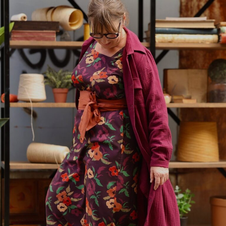 Quintessence - Robe Reine — Double gaze de coton lie de vin – XXL