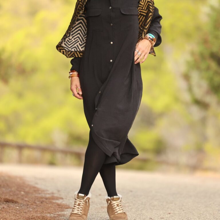 Quintessence - Robe Reine — Modal lavé noir – XXL