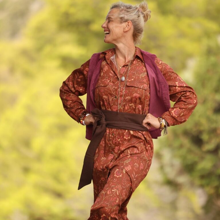 Quintessence - Robe Reine — Satin de coton écorce moka – XXL