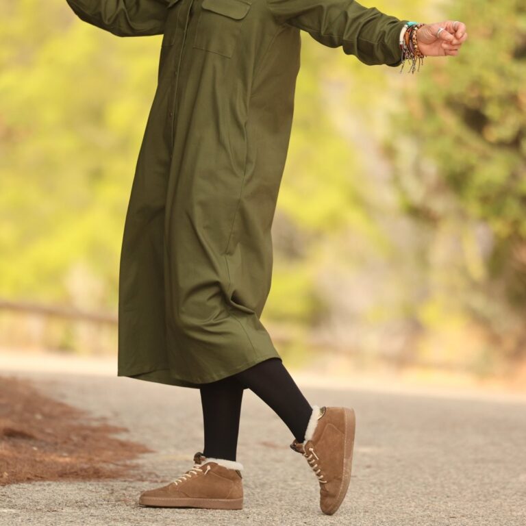Quintessence - Robe Reine — Toile de coton vert sous-bois – XXL
