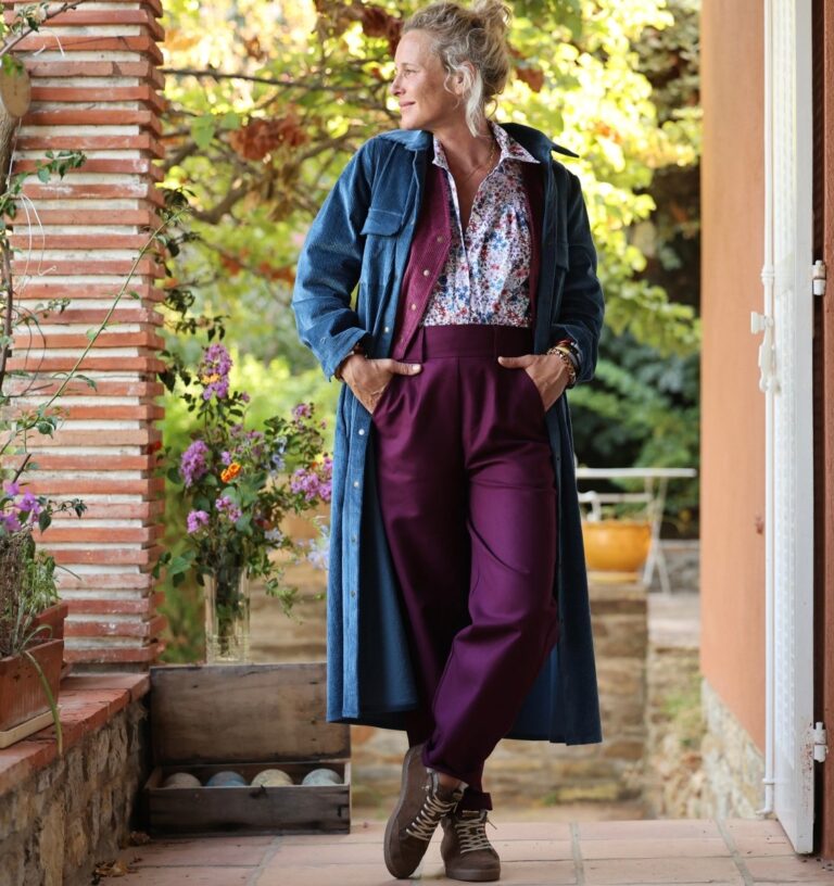 Quintessence - Robe Reine — Velours côtelé bleu officier – XXL