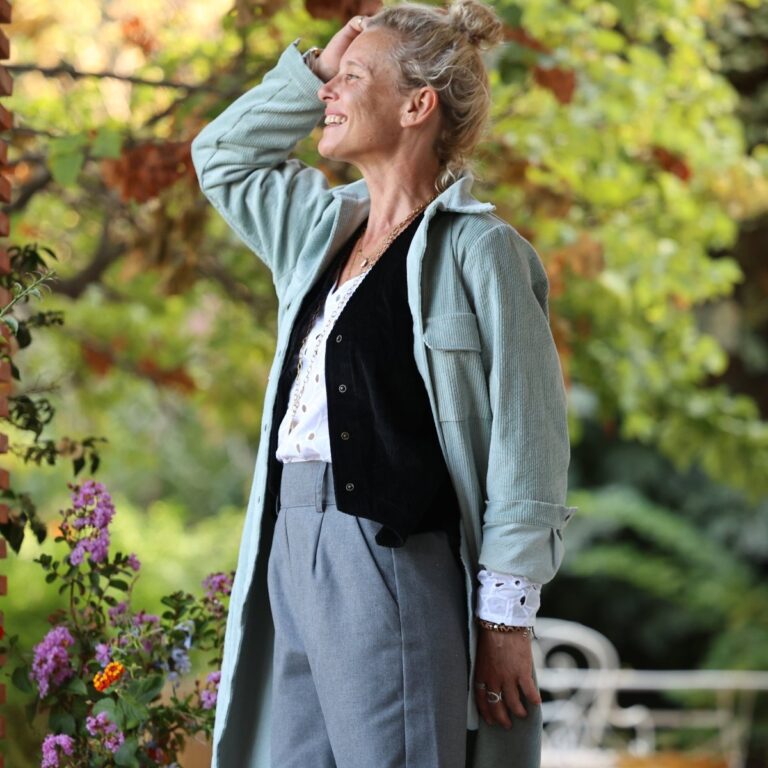 Quintessence - Robe Reine — Velours côtelé vert d'eau – XXL