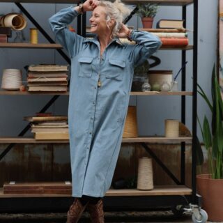 Quintessence - Robe Reine — Velours milleraie bleu nuage