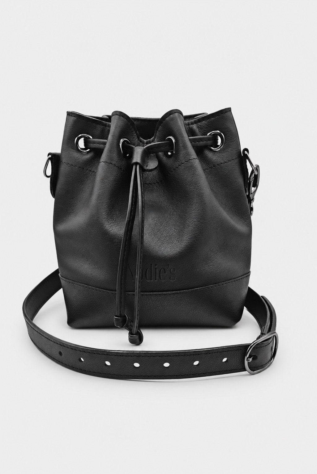 sac seau noir face nouveau logo packshot Nodie's - Tommy - noir lisse