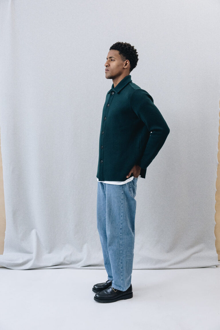 70% Laine Mérinos extrafine 30% Coton Biologique - SUR-CHEMISE MUZELLE Forest – XXL