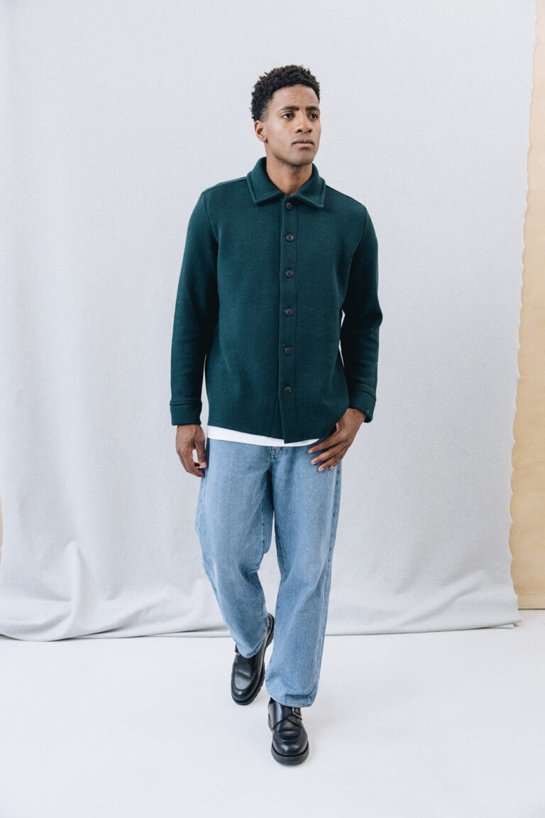 70% Laine Mérinos extrafine 30% Coton Biologique - SUR-CHEMISE MUZELLE Forest – XXL