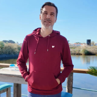 Hoodie bordeaux homme | non gratté de 350g/m² par la marque PALÂBA PALÂBA - Hoodie bordeaux homme | non gratté de 350g/m²