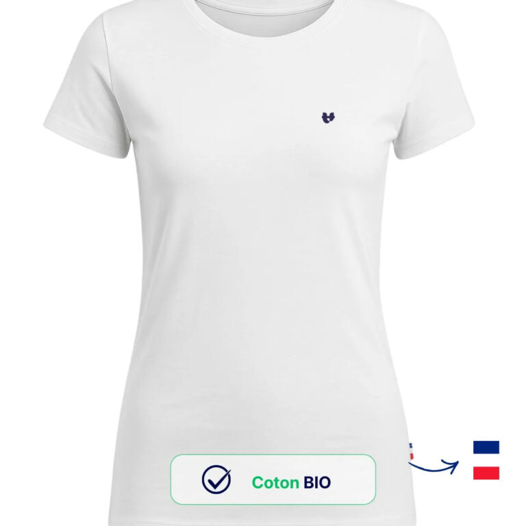 PALÂBA - T-shirt coton bio col rond blanc – XL