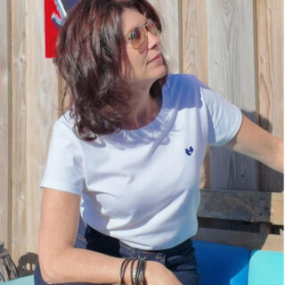 T-shirt coton bio col rond blanc par la marque PALÂBA PALÂBA - T-shirt coton bio col rond blanc