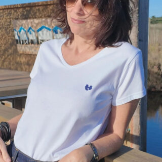 PALÂBA - T shirt col V coton blanc