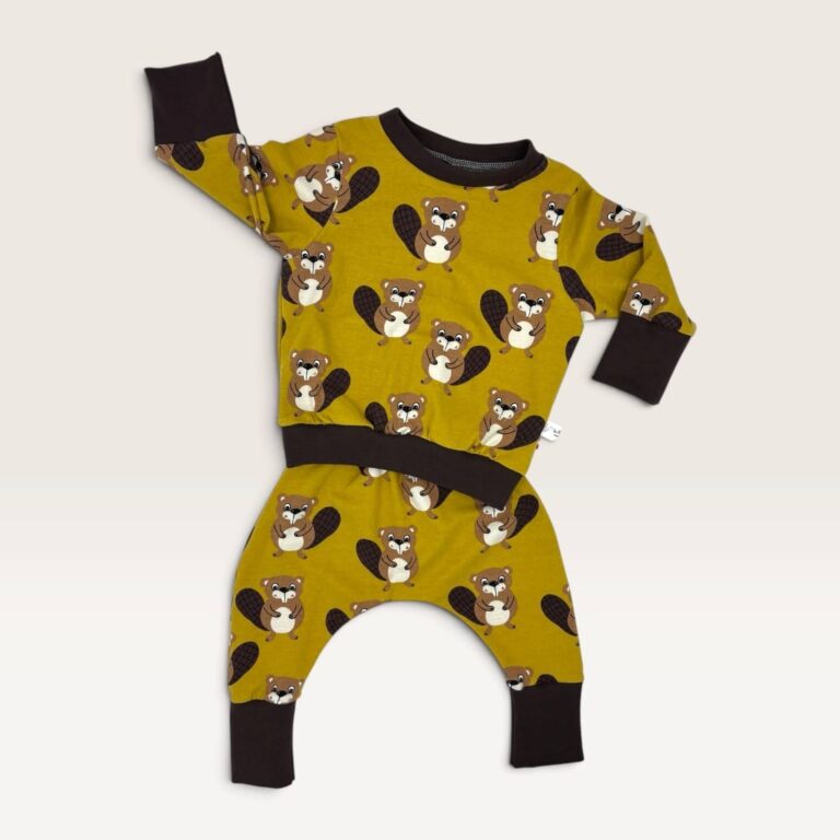 les Mômes des Dômes - T-shirt manches longues évolutif bébé et enfant - Soan – Pull + pantalon uni beige / 3 - 6 ans / 3 - 6 ans