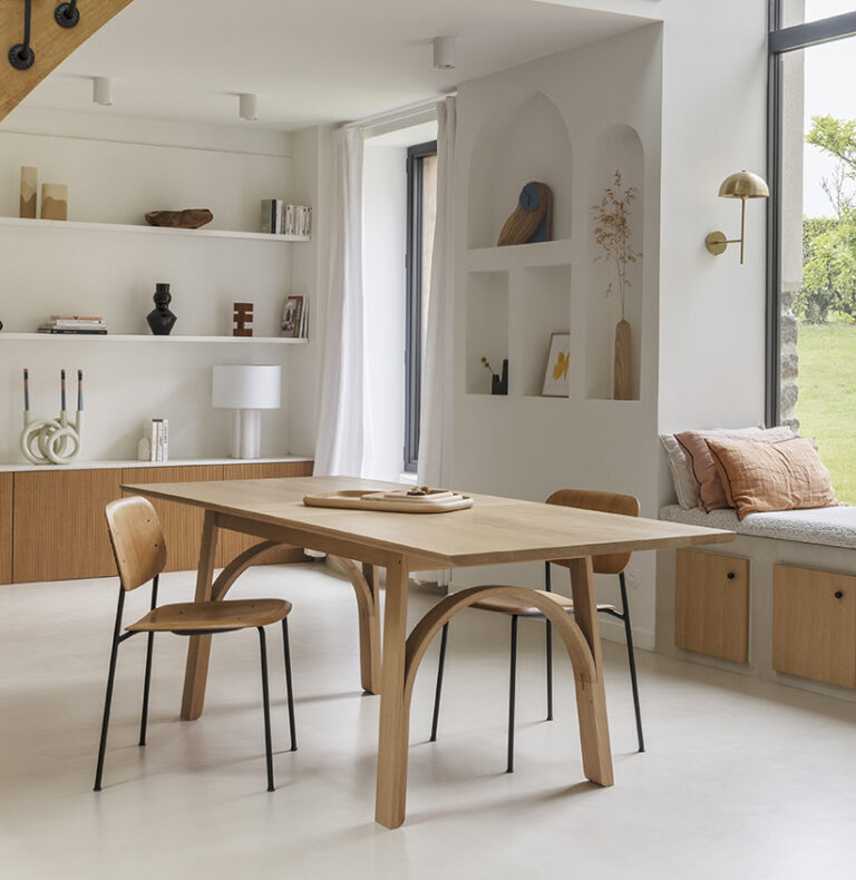 Drugeot.com - Table de repas ARCH – plateau-l-180cm-1-allonge-l-40cm