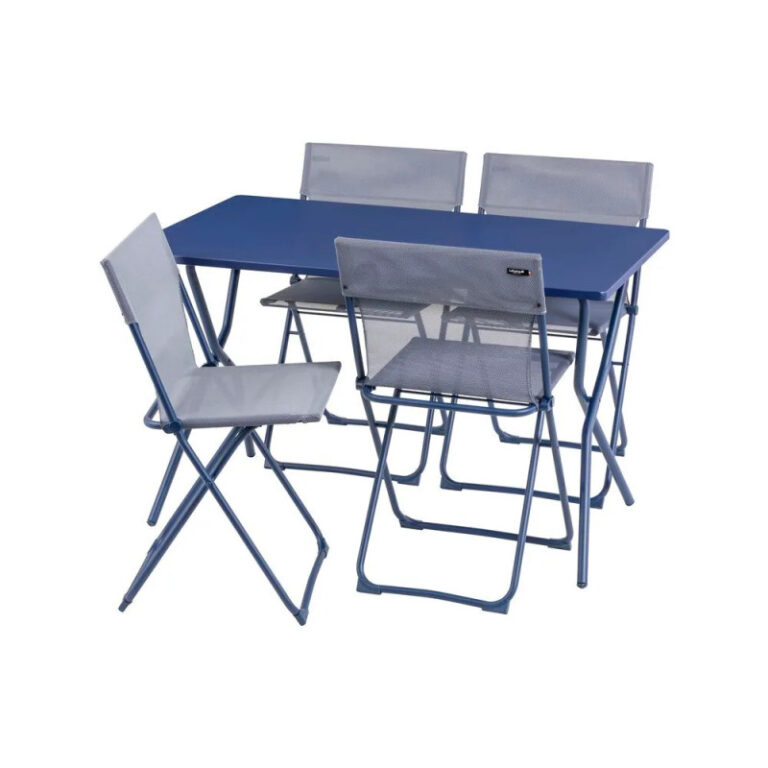 LAFUMA MOBILIER - Table de jardin pliante LAFUMA MOBILIER Balcony 120x70cm Colorblock et ses quatre chaises - 6 coloris