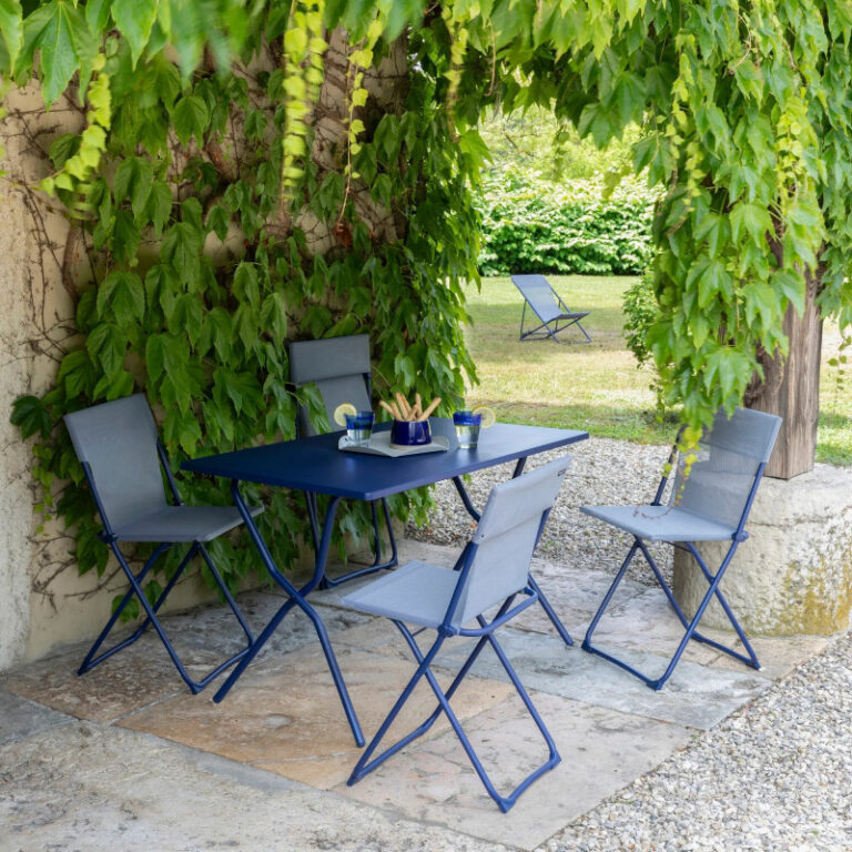 table de jardin pliante lafuma mobilier balcony 120x70cm colorblock et ses quatre chaises 6 coloris LAFUMA MOBILIER - Table de jardin pliante LAFUMA MOBILIER Balcony 120x70cm Colorblock et ses quatre chaises - 6 coloris
