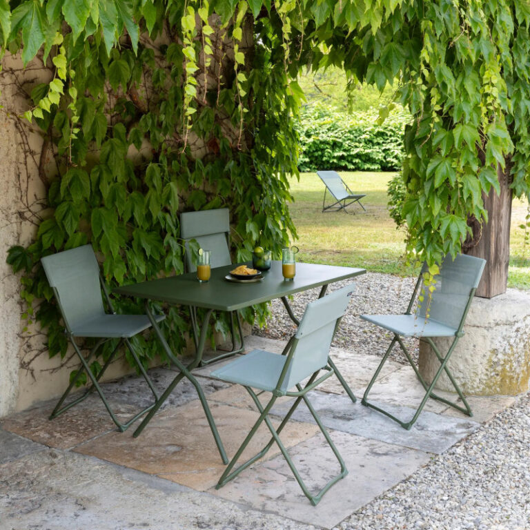 LAFUMA MOBILIER - Table de jardin pliante LAFUMA MOBILIER Balcony 120x70cm Colorblock et ses quatre chaises - 6 coloris