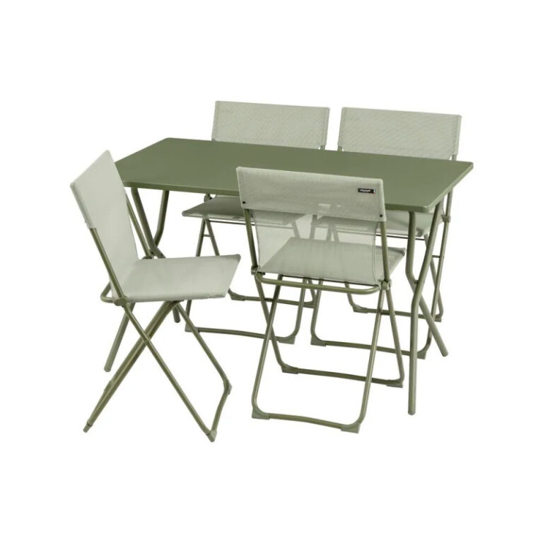 LAFUMA MOBILIER - Table de jardin pliante LAFUMA MOBILIER Balcony 120x70cm Colorblock et ses quatre chaises - 6 coloris