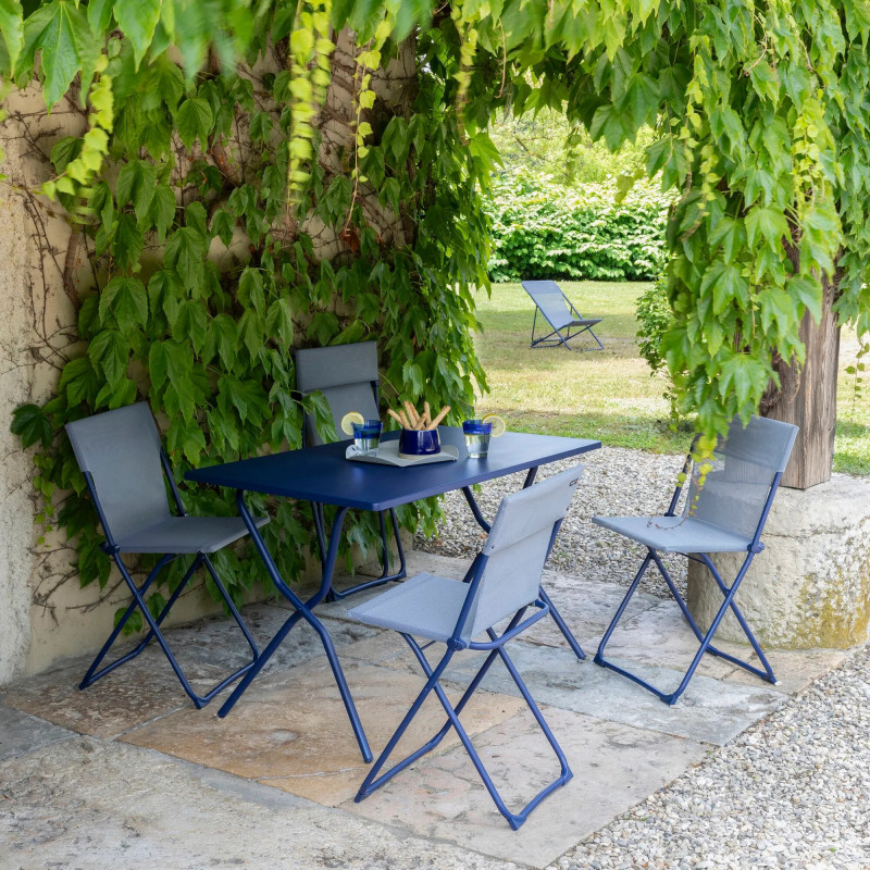 table de jardin pliante lafuma mobilier balcony 120x70cm colorblock et ses quatre chaises 6 coloris LAFUMA MOBILIER - Table de jardin pliante LAFUMA MOBILIER Balcony 120x70cm Colorblock et ses quatre chaises - 6 coloris