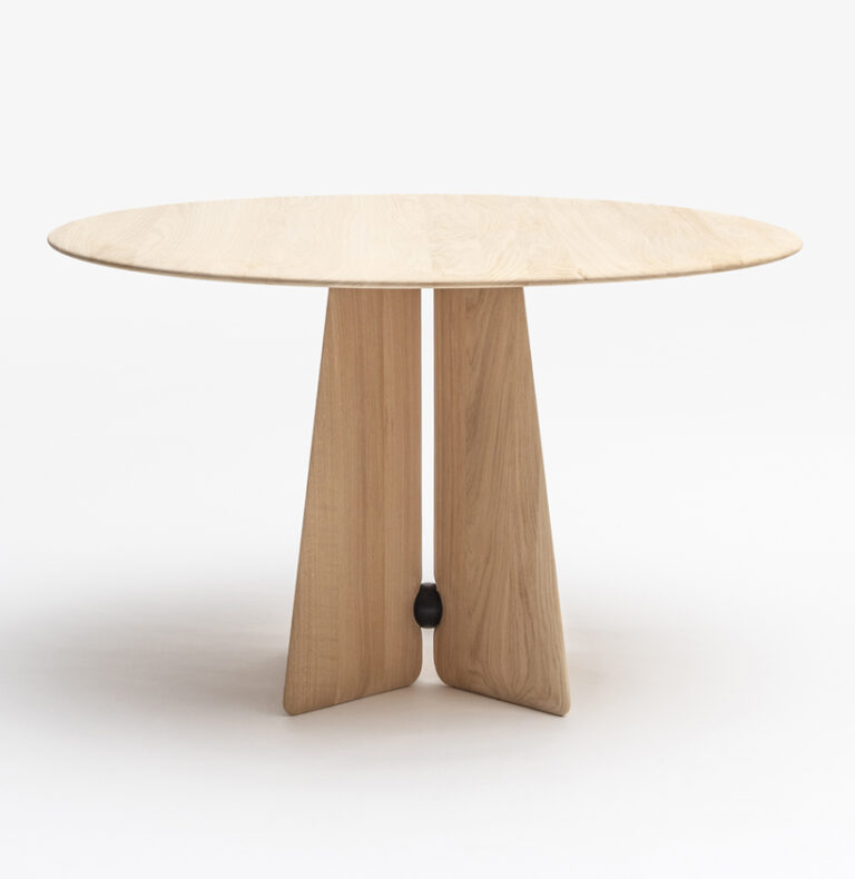 Drugeot.com - Table de repas ronde FARFALLA – teinte-noyer-finition