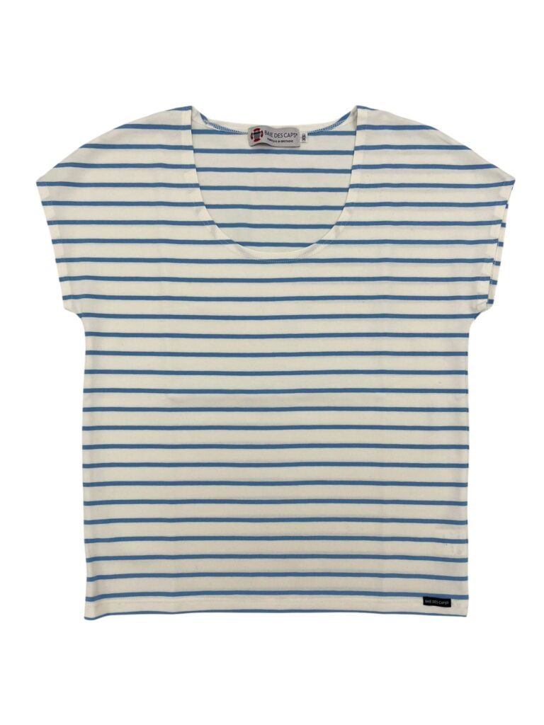 Brocéliande Confection - Top marin femme "Morgane" – Blanc Marine / XS
