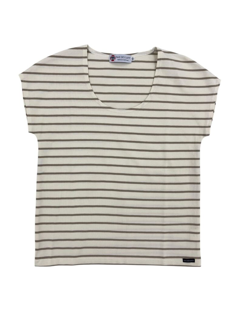 Brocéliande Confection - Top marin femme "Morgane" – Blanc Marine / XS