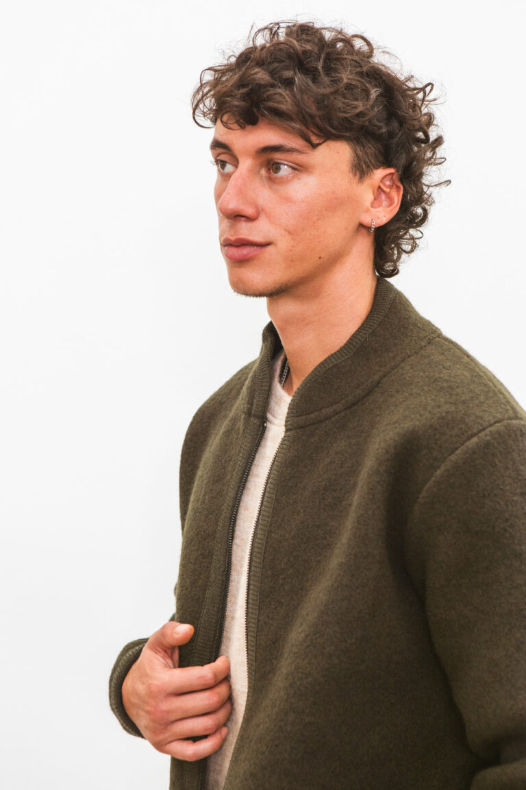 100% Laine bouillie fabriquée en France - Veste TANA Kaki – M