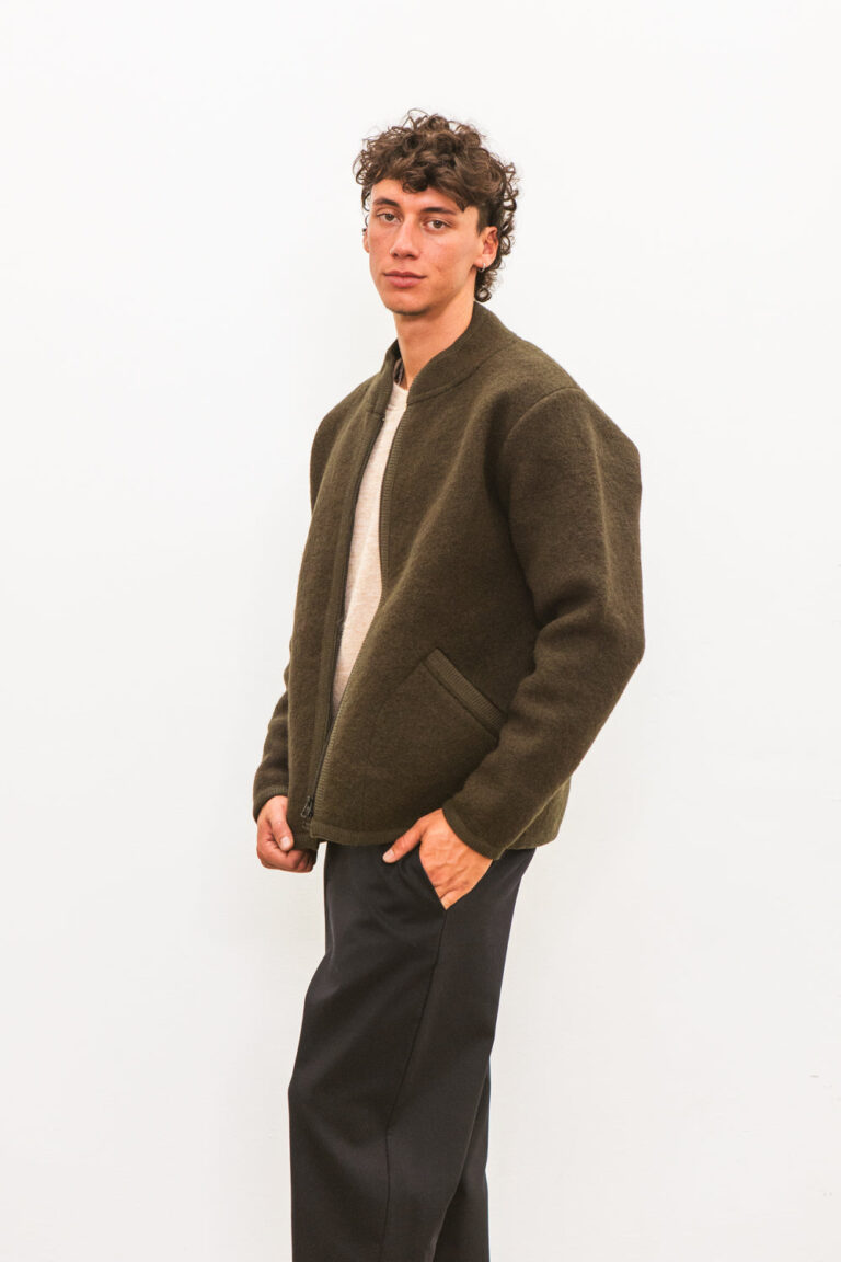 100% Laine bouillie fabriquée en France - Veste TANA Kaki – M