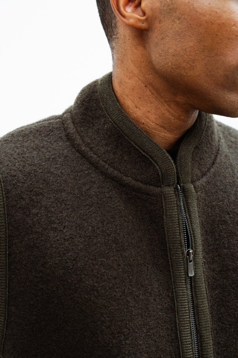 100% Laine bouillie fabriquée en France - Veste sans manche RIVO Kaki – M