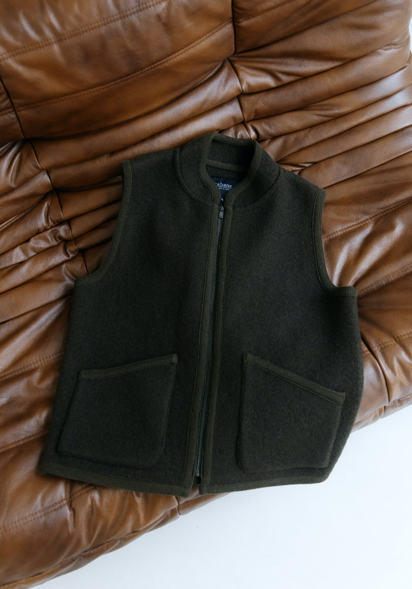 veste rivo sans manche zip laine bouilie kaki haut de gamme fef0cdb1 f5af 4789 9263 a8758de46cf9 100% Laine bouillie fabriquée en France - Veste sans manche RIVO Kaki – M